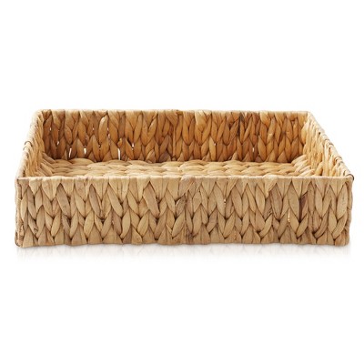 Natural Seagrass Rectangular Storage Baskets Set of 2