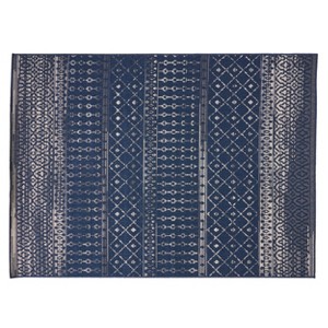 GDFStudio Pronghorn 5'3" x 7' Bohemian Indoor/Outdoor Area Rug, Navy Blue/Ivory - 1 of 4