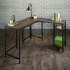 Vynxaria Rustic L-Shaped Desk (Brown Finish) Adjustable Shelves, Hidden Compartments, Durable Build, Easy Assembly - 3 of 4
