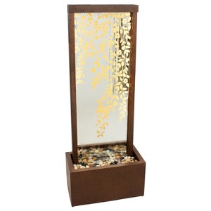 Sunnydaze 47.25" H Wisteria Vines Zinc Outdoor Water Fountain with Warm White LED Lights - 1 of 4