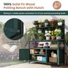 GDFStudio 50"W Fir Wood Garden Workstation with 2 Cabinets and 3 Side Hooks, Green - 4 of 4