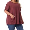 Women's Plus Size Crew Neck Short Sleeve with Pockets Summer Casual Blouses - Agnes Orinda - 2 of 4