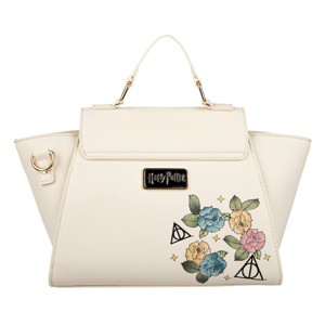 Harry Potter Deathly Hallows Floral Art Women's White Handbag - 1 of 4