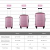 3-Piece Set Luggage, Hard Sided Luggage with Spinner Wheels Suitcase Set with Lock 20in/24in/28in Luggage Sets for Travel-Pink - 2 of 4
