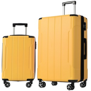 FONTOI Hardshell Luggage Sets 2 Piece(20/28), Expandable(only 28") Suitcases with Double Wheels, Carry-on Luggage, Yellow, 18.5"*11.6"*27.5" - 1 of 4