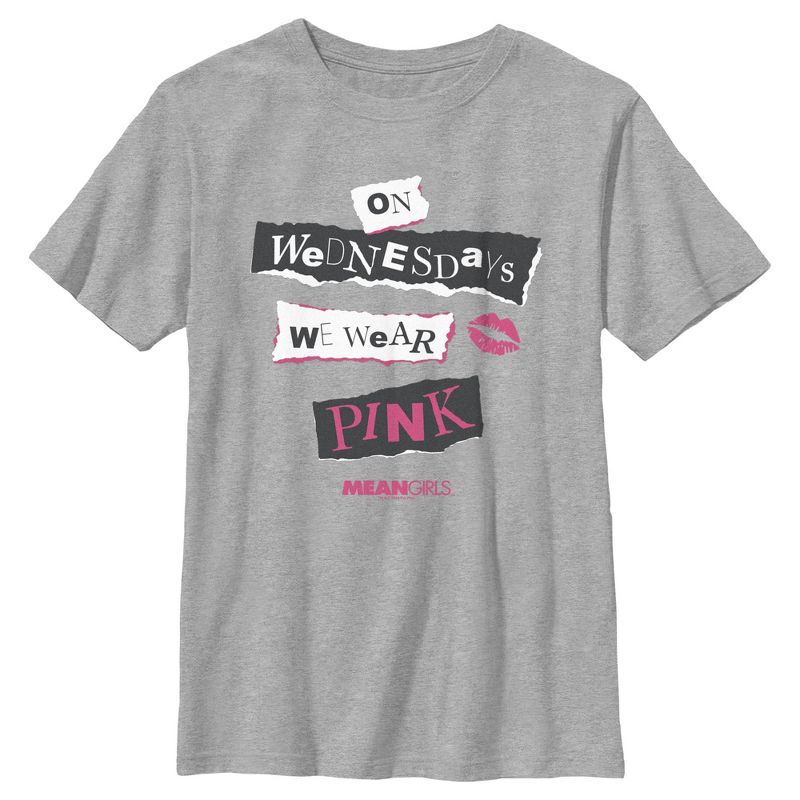 Boy's Mean Girls On Wednesdays We Wear Pink Burn Book T-Shirt, 1 of 6