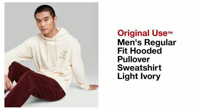 Men&#39;s Regular Fit Hooded Pullover Sweatshirt - Original Use&#8482; Light Ivory, 2 of 5, play video