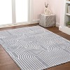 JONATHAN Y Ariana MidCentury Art Deco Striped Arches Two-Tone High-Low Area Rug - image 3 of 4