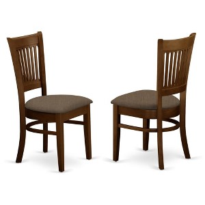 East West Furniture, Vancouver Linen Fabric Seat Chairs for dining room - Espresso Finish - 1 of 2