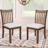 VYNXARIA Dining Room Furniture Set of 2 Seating Chairs Cushion Seats Wooden Back Kitchen Breakfast Chair - 3 of 4