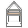 NicBex Bunk Bed Twin over Twin Classic House Shape Low-level Design Bed Frame with Full Length Guardrail and Ladder, No Spring Box Required - 3 of 4