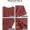 Women's 2025 Summer Casual Midi & Maxi Dress - Lightweight V-Neck Boho Beach Dress with Elastic Waist & Pockets Brown Red - 4 of 4