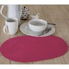 Home Mart Goods Pink Extra Thick Woven Trivet Oval Placemats Natural Cotton Hot Potholder Mat Heat Resistant - 12"x8.5"(Pack of 4) - 3 of 4