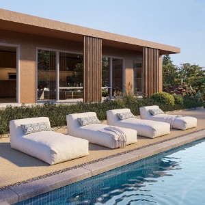 Probe Hues Outdoor Bean Bag Chaise Lounge Chair with Pillow for Patio, Swimming Pool (Set of 4) - 1 of 4