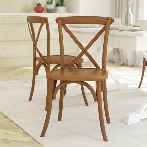 Emma And Oliver Stackable Wood Cross Back Dining Chair : Target