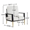Runesay Modern Upholstered Accent Armchair with Gold Metal Legs and Rubber Wood Frame - 3 of 4