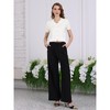 INSPIRE CHIC Women's Short Sleeve V Neck Button Down Wave Trim Summer Knit Cropped Cardigan - 2 of 4