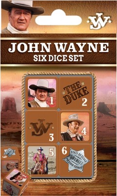 MasterPieces Officially Licensed John Wayne - 6 Piece D6 Gaming Dice Set Ages 6 and Up