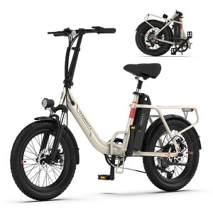 5TH WHEEL TIDE 2 Folding Utility Electric Bike - 1000W Peak, 20 mph, 45 Mile Range (PAS), 330 lbs Capacity, 20" Fat Tires, with Head + Tail Lights - 1 of 1