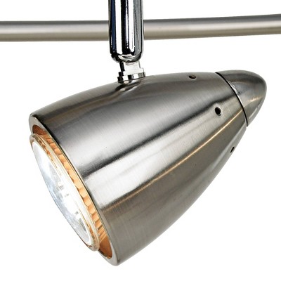 Brushed Nickel Adjustable 6-Head LED Track Light Fixture