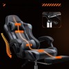 FONTOI Office Chair with Footrest and Removable Headrest and Waist pillow, Leather Recliner with Fixed-up Armrests, Gray, 27.55"*48.62"*27.55" - 4 of 4
