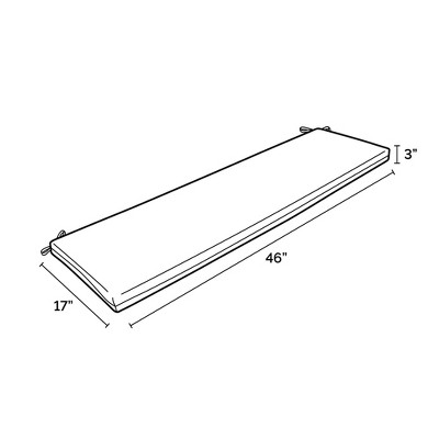 Moss Green Outdoor Polyester Bench Cushion 46"