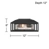 John Timberland Gregor 6" High Modern Outdoor Pier Mount Light Fixture Porch House Exterior Outside Weatherproof Black Seeded Glass Shade Front Door - 4 of 4