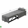 4-in-1 Adjustable Footstool Guest Bed - Convertible Sleeper Chair with Backrest & Pillow for Small Spaces (Gray) - 3 of 4
