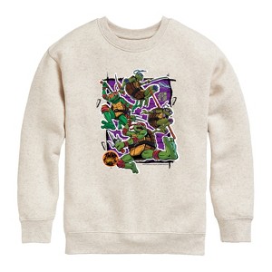 Boys' - Teenage Mutant Ninja Turtles Mutant Mayhem - Brotherhood Group Graphic Graphic Long Sleeve Fleece Sweatshirt - 1 of 4