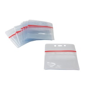 SICURIX Zip Closure Sealable ID Badge Holders, Horizontal, Clear, Pack of 50 - 1 of 4