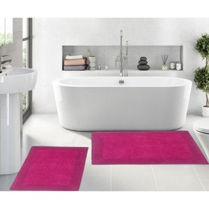 Home Weavers Luxury Collection 100% Cotton Tufted Bathroom Rug Set, Non-Slip Latex Bath Rug Set - 1 of 4