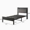 Grungis Bed Frame with Storage Headboard,Modern Platform Bed with Charging Station for Bedroom,No Box Spring Needed, Easy Assembly - 3 of 4