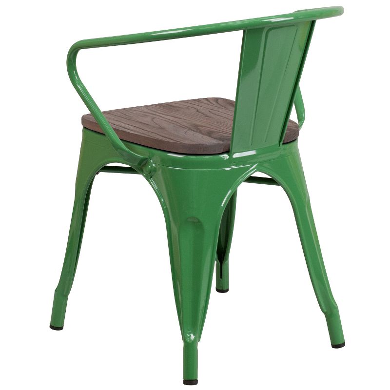 Emma and Oliver Metal Chair with Wood Seat and Arms, 3 of 6