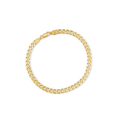 Ross-Simons Italian 18kt Gold Over Sterling Curb-Link Anklet Size 10