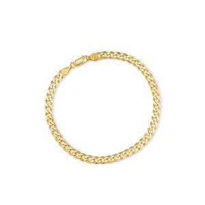 Ross-Simons Italian 18kt Gold Over Sterling Curb-Link Anklet Size 10 - 1 of 4