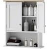 HOMCOM Over the Toilet Bathroom Wall Cabinet, Modern Bathroom Cabinet Wall Mounted Medicine Cabinet with 2 Doors, Adjustable Shelf, White - 4 of 4