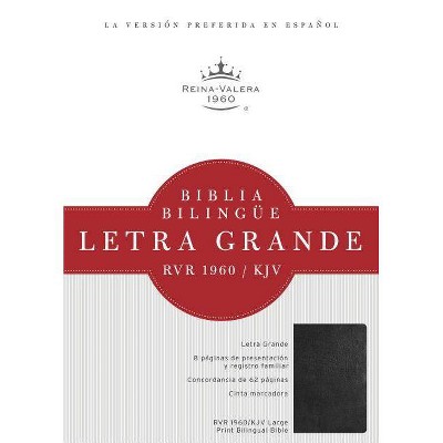 Biblia Bilingue Letra Grande-PR-Rvr 1960/KJV - Large Print by  B&h Español Editorial (Leather Bound)