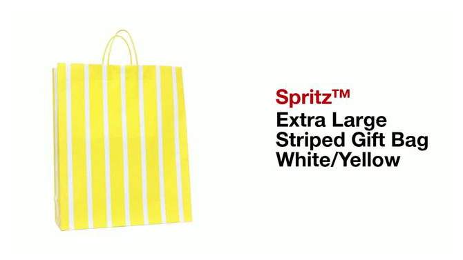 Extra Large Striped Gift Bag White/Yellow - Spritz&#8482;, 2 of 5, play video