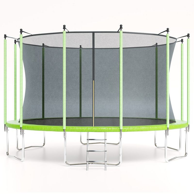 16FT Trampoline, Recreational Trampolines with Enclosure Net and Ladder, 1 of 9