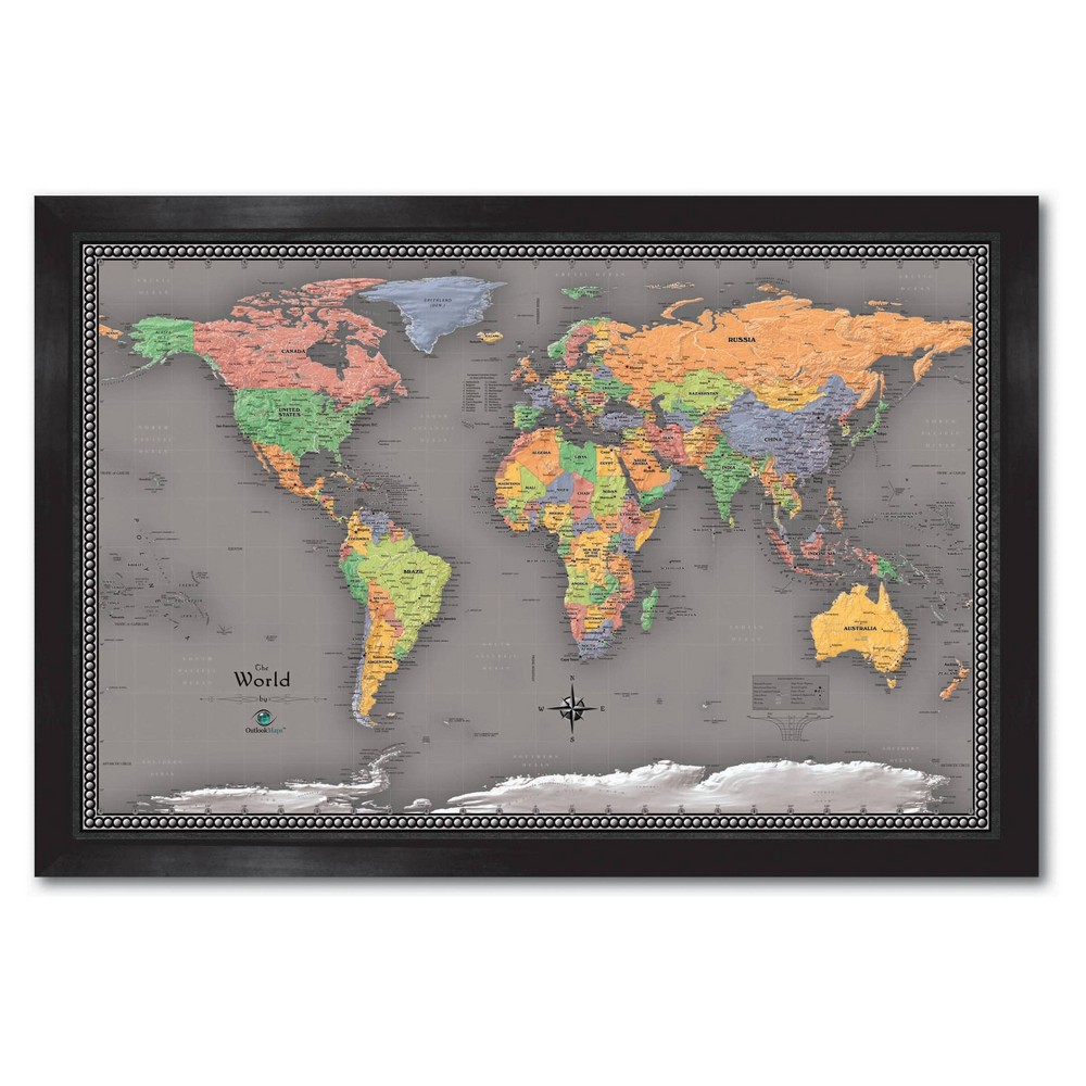 Photos - Wallpaper Home Magnetics World Map - L Gray