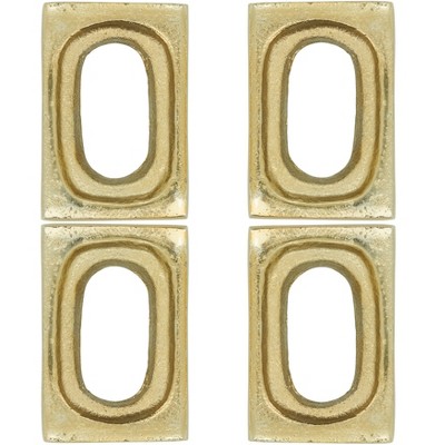 Gold Rectangular Metallic Napkin Rings Set of 4