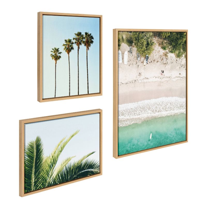 23" x 33" (Set of 3) Sylvie Tropical Beach Framed Wall Canvas Set - Kate & Laurel All Things Decor, 2 of 8