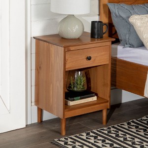 NicBex Nightstand with Drawers,1pc Side Table with Wood Frame,bedside Table for Bedroom,Living Room,Brown/Black/White/Gray - 1 of 4