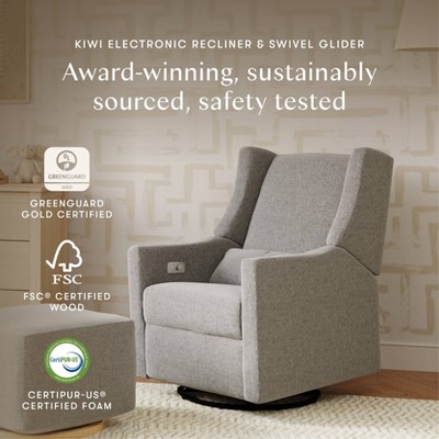Eco-Weave Grey Performance Swivel Reclining Armchair with USB
