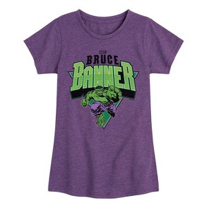 Girls' - Marvel - Hulk Bruce Banner Fitted Short Sleeve Graphic T-Shirt - 1 of 4