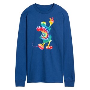 Men's - Disney - Mickey Mouse Tie Dye Silhouette Long Sleeve Graphic T-Shirt - 1 of 4