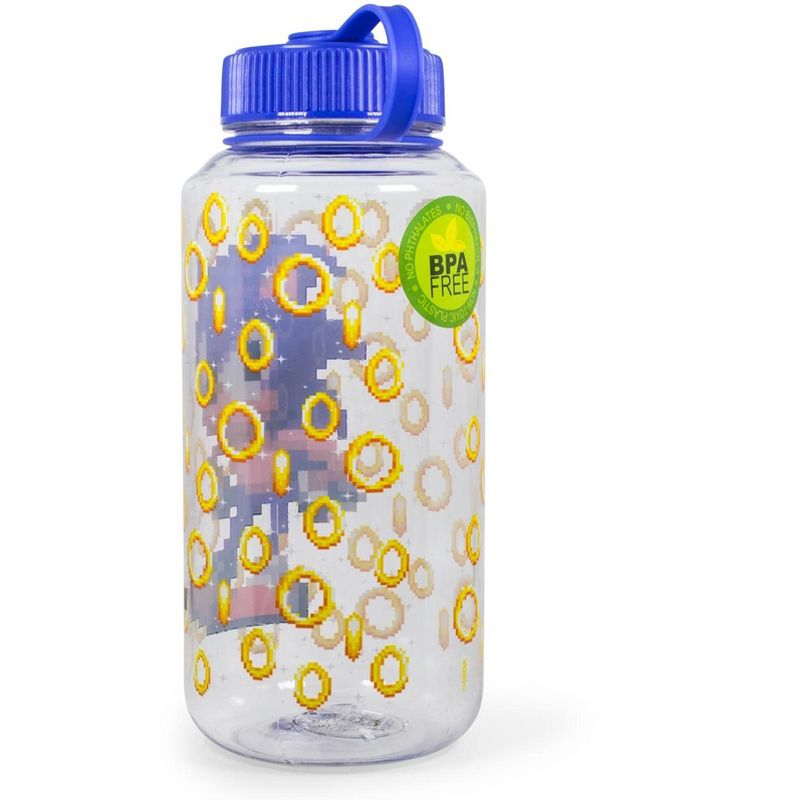 Just Funky Sonic The Hedgehog Gold Rings Plastic Water Bottle | Holds 32 Ounces, 2 of 7