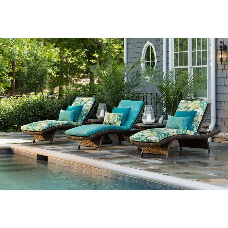 Indoor/Outdoor Remi Lagoon Blue Chaise Lounge Cushion - Pillow Perfect, 3 of 6