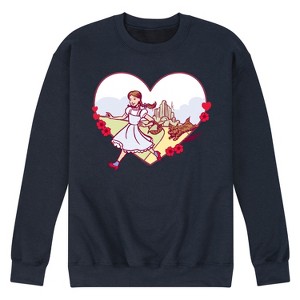 Men's - Wizard of Oz - Dorthy And Toto Heart Graphic Fleece Sweatshirt - 1 of 4