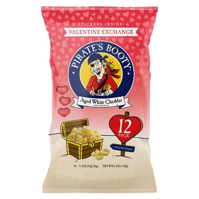 Pirates Booty Valentine's Be My Matey Aged White Cheddar Puffcorn - 12ct